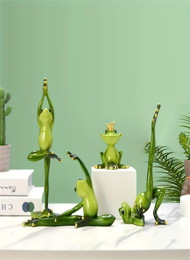 LINZHEN Crown Pastoral Yoga Frog Ornament,Decorate Living Room, Balcony, or Desktop Bookcase with Resin Crafted Frog Figurine,Perfect Yard and Holiday Supplies for Patio and Lawn Décor - Image 5
